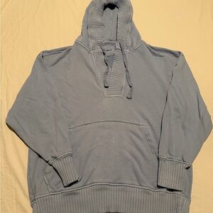 Aerie Light Blue Ribbed Hoodie